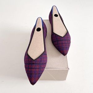Rothy's The Point Cranberry Plaid Pointed Toe Ballet Flat